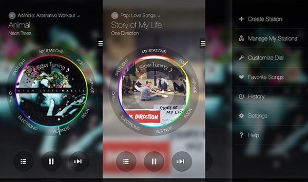 Imagem das telas da interface do app