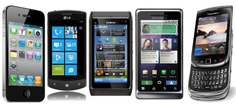 Cinco smartphones